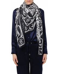 Matthew Williamson Wing Lace Black Modal Cashmere Large Scarf - Lyst