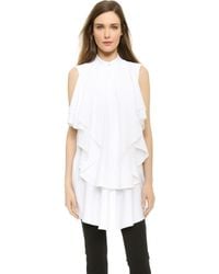 Viktor & Rolf Ruffle Poplin Blouse - White - Lyst