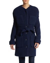 Cacharel Ribbed Wool-Blend Coat - Lyst
