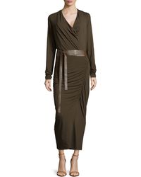 Donna Karan New York Long-Sleeve Ruched Dress - Lyst