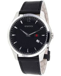 Gucci Men'S Black Dial Black Leather - Lyst