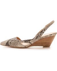 Belle By Sigerson Morrison Wanda Slingback Wedges - Cream/Black - Lyst