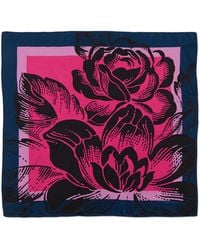Carolina Herrera Geometric Floral-Print Square Silk Scarf - Lyst