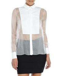 Jason Wu White Silk Organza Tuxedo Shirt - Lyst