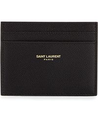 Saint Laurent Grained Leather Card Case - Lyst