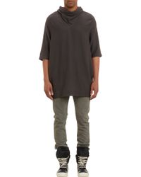 Rick Owens Cowl-Neck Oversize T-Shirt - Lyst