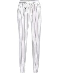 Tibi Striped Silk Crepe De Chine Tapered Pants - Lyst