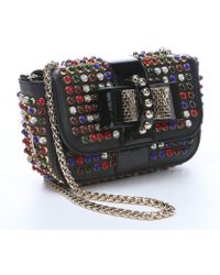 Christian Louboutin Black Leather 'Sweety Charity' Studded Shoulder Bag - Lyst