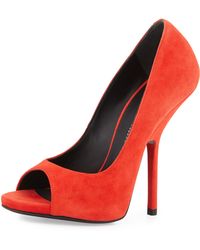 Giuseppe Zanotti Peep-Toe Suede Pump - Lyst