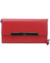 Christian Louboutin Red Leather 'Rougissime' Flapfront Clutch - Lyst