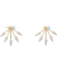 Pamela Love Diamond, Turquoise & Gold Five Spike Earrings - Lyst