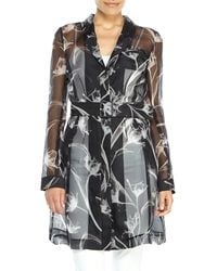 Jason Wu Black Silk X-Ray Floral Print Organza Trench - Lyst