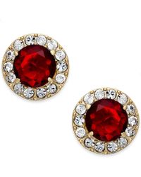 Kate Spade New York Gold-Plated Crystal Pavé Ruby Stone Stud Earrings - Lyst