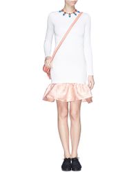 Opening Ceremony 'Tate' Plissé Jersey Floral Jacquard Peplum Dress - Lyst
