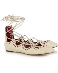 Isabel Marant Leo Snake-Effect Leather Sandals - Lyst