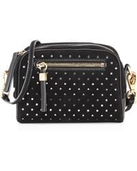 B Brian Atwood Barbara Star Perforated Suede Crossbody Bag - Lyst