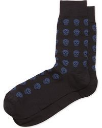 Alexander McQueen Skull Knit Short Socks - Lyst