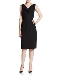 Armani Draped Sleeveless Crepe Dress - Lyst
