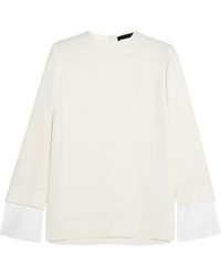 The Row Claude Stretch-Crepe Top - Lyst