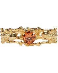 Alexander McQueen Gold And Crystal Twinned Skeletons Cuff - Lyst