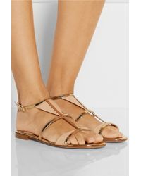 Gianvito Rossi Two-Tone Patent-Leather Sandals - Lyst