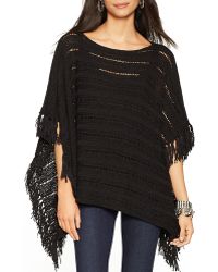 Ralph Lauren Lauren Fringe Trim Poncho - Lyst