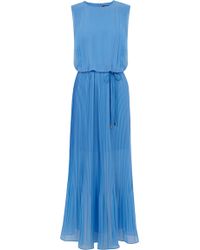 Parker Parker Pleated Maxi Dress in Navy in Blue (navy) | Lyst