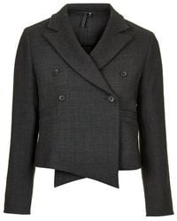 Topshop Tailored Cropped Jacket - Lyst