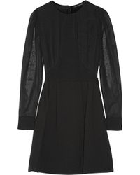 Jill Stuart Pelin Silk-Paneled Wool-Blend Crepe Mini Dress - Lyst