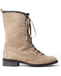 Charlotte Ronson Mj Suede Midcalf Military Boot - Lyst