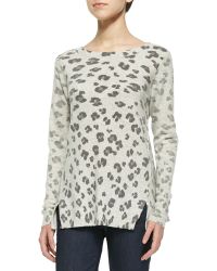 Rebecca Taylor Leopard-Print Knit Pullover - Lyst