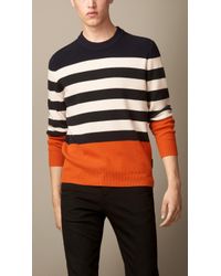 Burberry Colour Block Stripe Sweater - Lyst