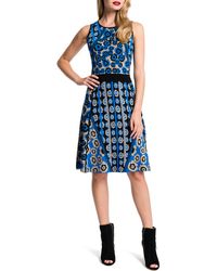 Cynthia Steffe Inga Combo-Print Fit & Flare Dress - Lyst