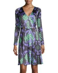 Versace Abito Donna Print Dress W/ Double-Clasp Waist - Lyst