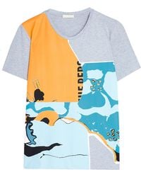 Michael Van Der Ham Grey Tropical Tshirt - Lyst