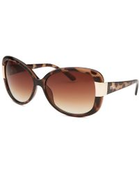 Kenneth Cole Reaction Women'S Oversize Translucent Tortoise Sunglasses - Lyst