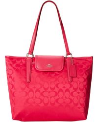 coach court tote in signature nylon