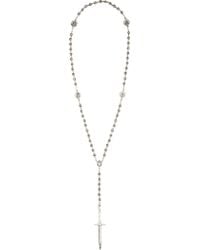 Pamela Love Oxidized Silver Rosebud And Dagger Rosary - Lyst