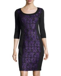 Jax Lace-paneled Scuba Dress - Lyst