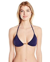 Milly Positano Textured Triangle Bikini Top Lyst