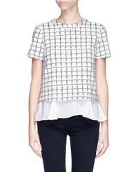 Elizabeth And James 'Grid Tierney' Jacquard Ruffle Layer Top - Lyst