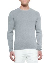 Theory Waffle-Knit Crewneck Sweater - Lyst