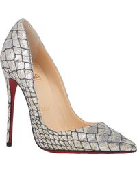 Christian Louboutin Croc-Effect So Kate Pumps - Lyst