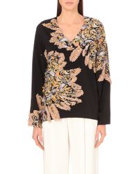 Chloé V-Neck Fringed Top - Lyst