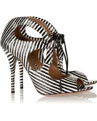 Aquazzura C'Est Chic Striped Elaphe Sandals - Lyst