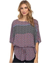 Karen Kane Floral Ikat Scarf Top - Lyst