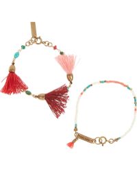 Isabel Marant Set Of Two Gold-Plated, Bone And Multi-Stone Beaded Bracelets - Lyst