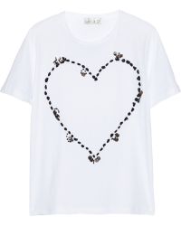 Lulu & Co + Louise Gray Embellished Cotton T-Shirt - Lyst