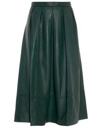 Tibi Full Leather Skirt - Lyst