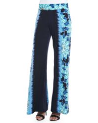 Elizabeth And James Floral-print Washed Silk-satin Palazzo Pants in